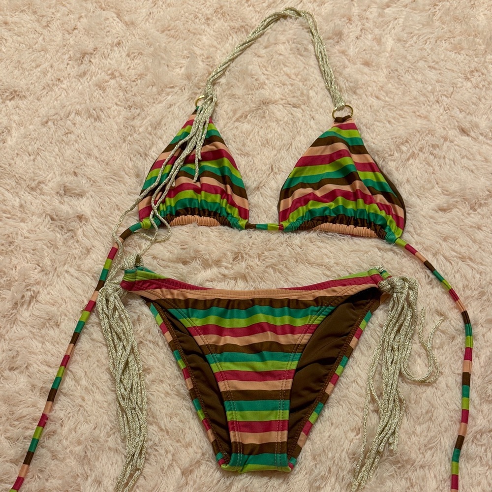 VIX Striped Multicolor Bikini
